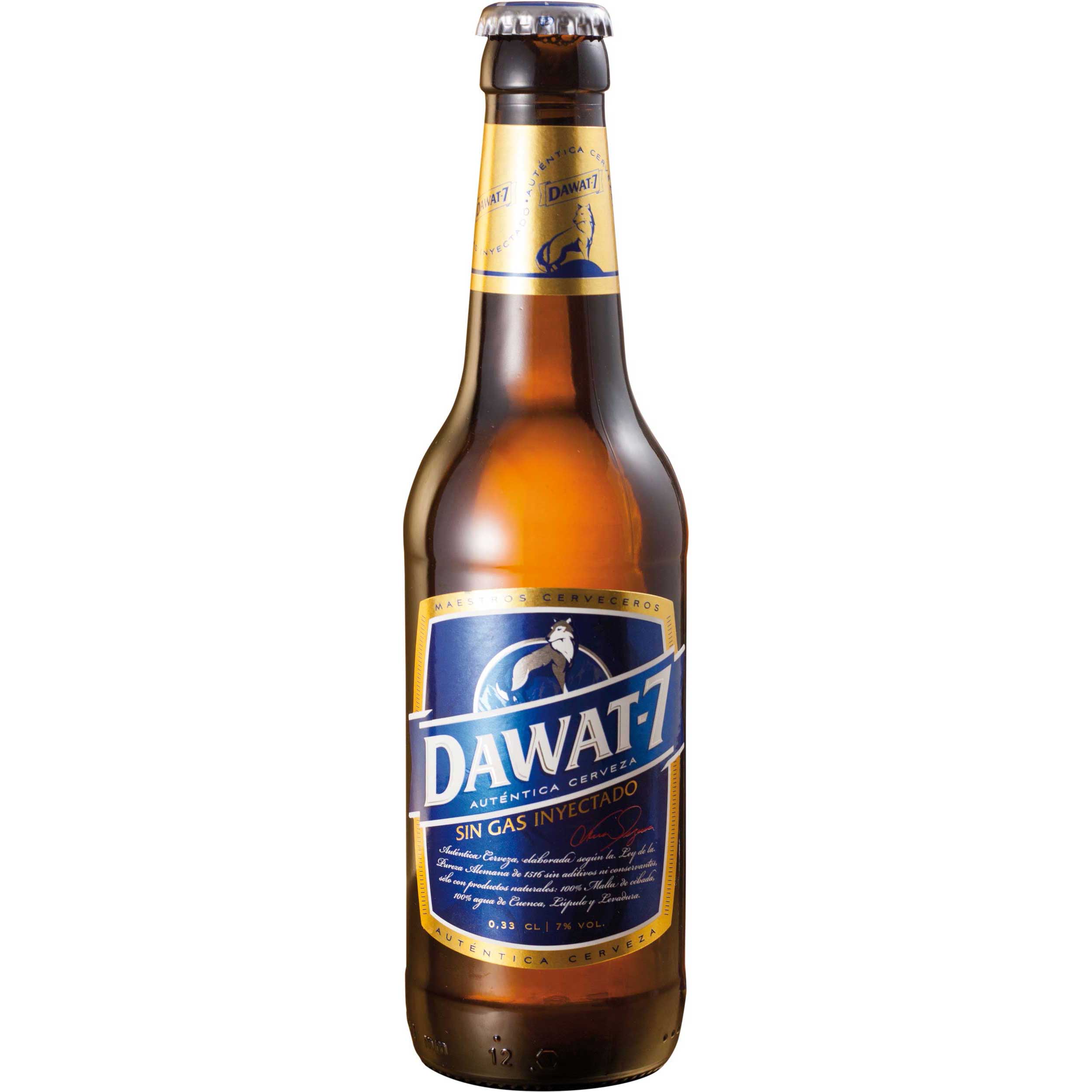 Comprar Cerveza Artesanal Dawat-7. Tipo Maibock, cerveza rubia, muy equilibrada, alta graduación. Producto gourmet de Cuenca. Delicatessen Castilla-La Mancha.