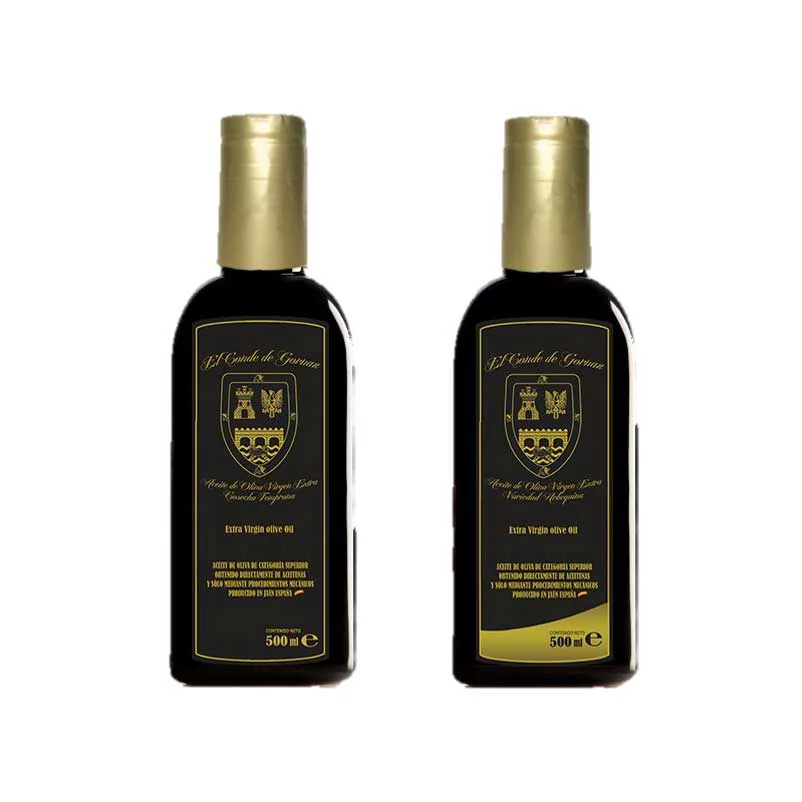 Comprar Aceite de Oliva Virgen Extra, AOVE, El Conde de Gornaz. Variedad Picual y Arbequina. Pack monovarietales Producto Gourmet Andújar, Jaén. Delicatessen Andalucía.