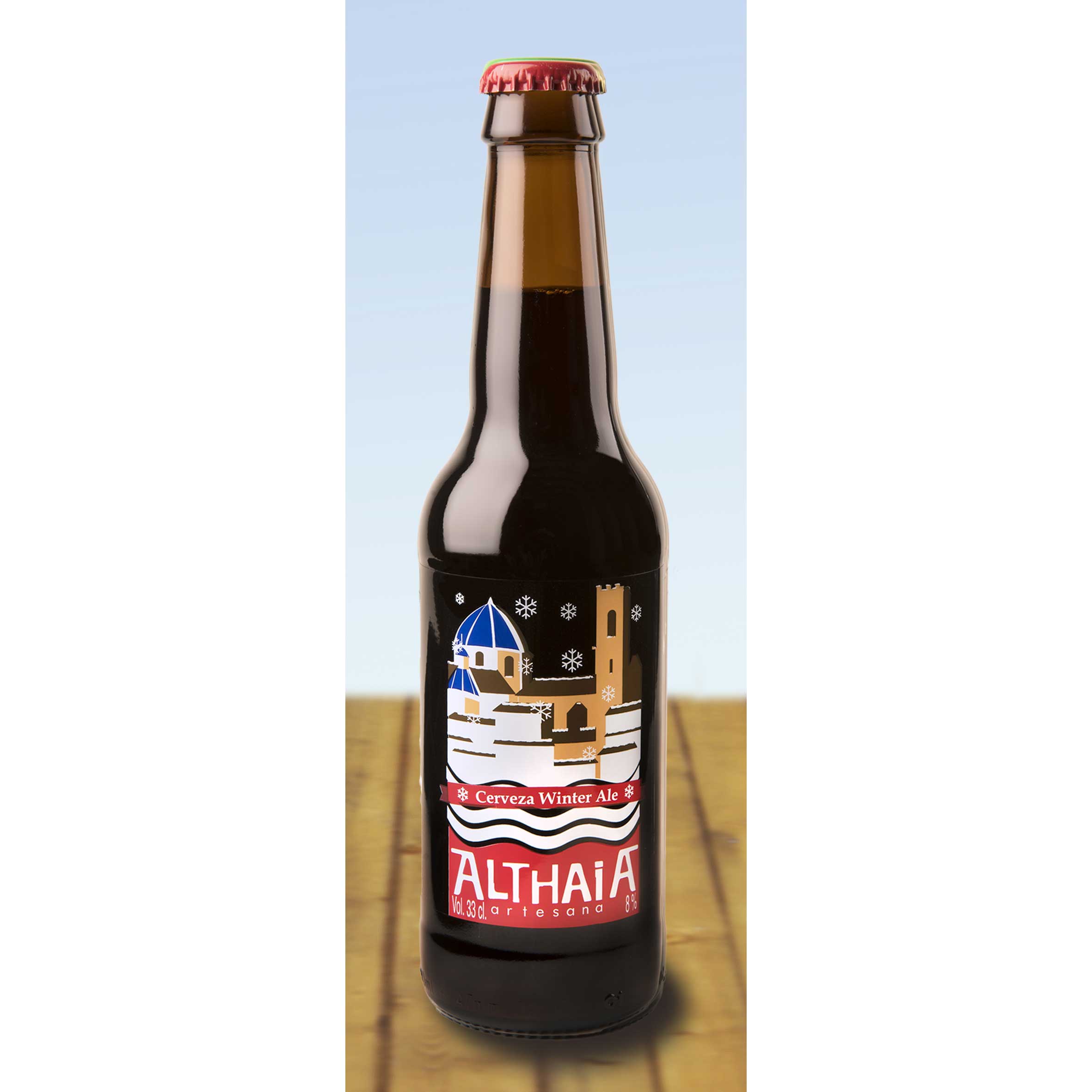 Comprar Cerveza Artesanal Althaia Winter Ale. Cerveza tostada, con cuerpo, compleja, alta graduación. Producto Gourmet y delicatessen de Altea, Alicante.